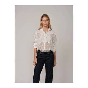 NEW CISSA belle venetian blouse in white ring embroidery